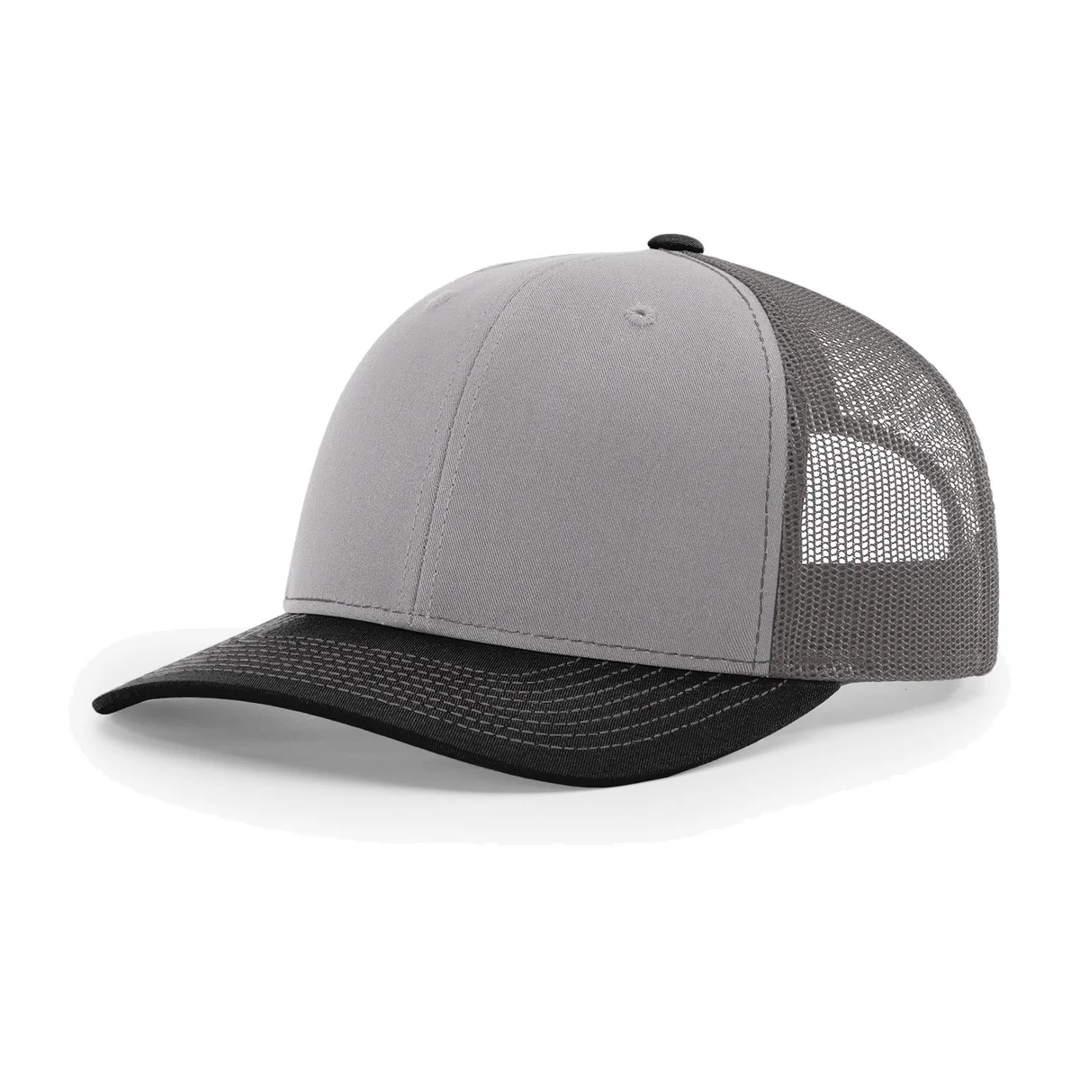 Richardson 112 6-Panel Snapback Trucker Hat w/Leatherette Adhesive Patches or Embroidery