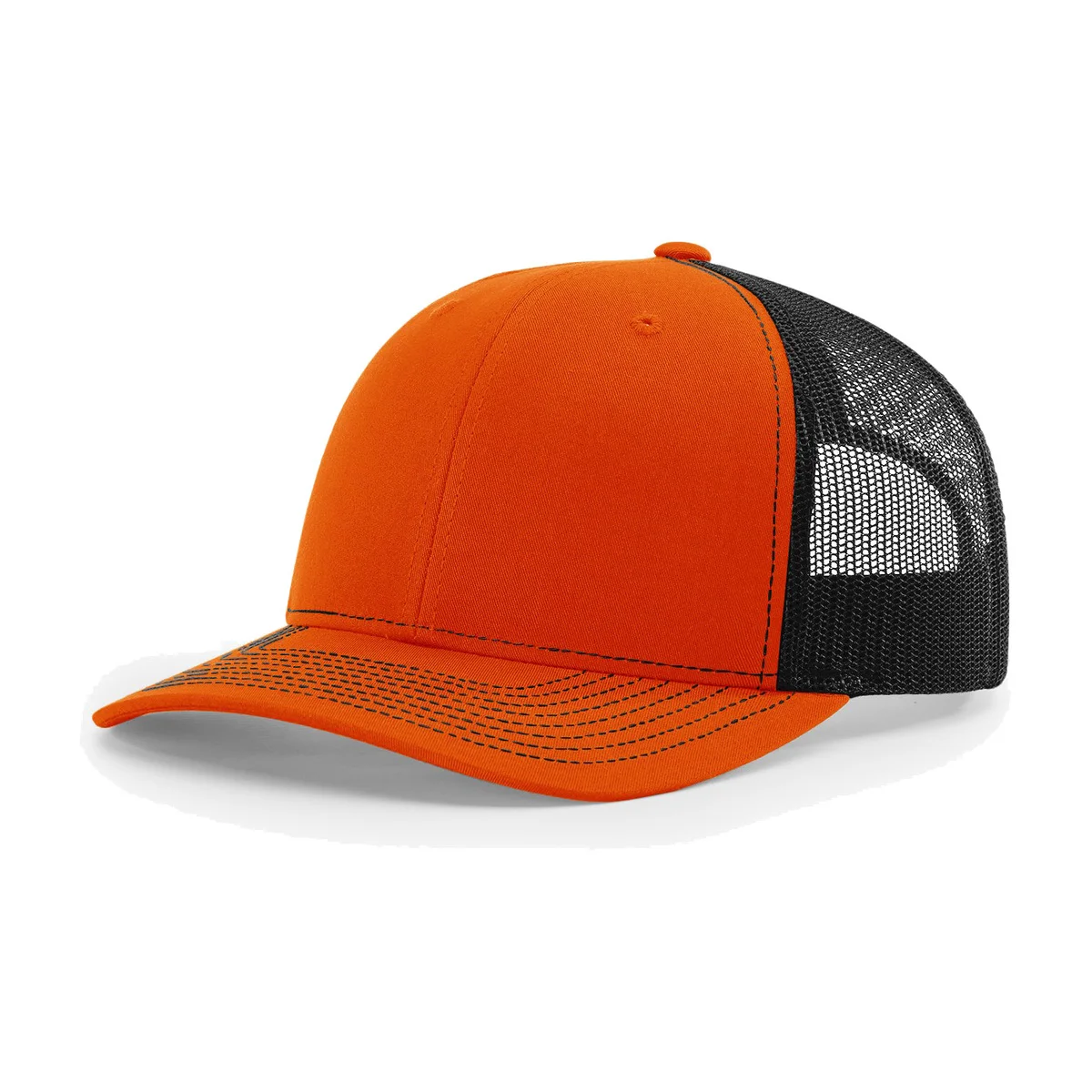 Richardson 112 6-Panel Snapback Trucker Hat w/Leatherette Adhesive Patches or Embroidery