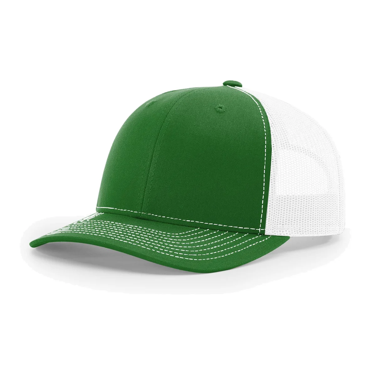 Richardson 112 6-Panel Snapback Trucker Hat w/Leatherette Adhesive Patches or Embroidery