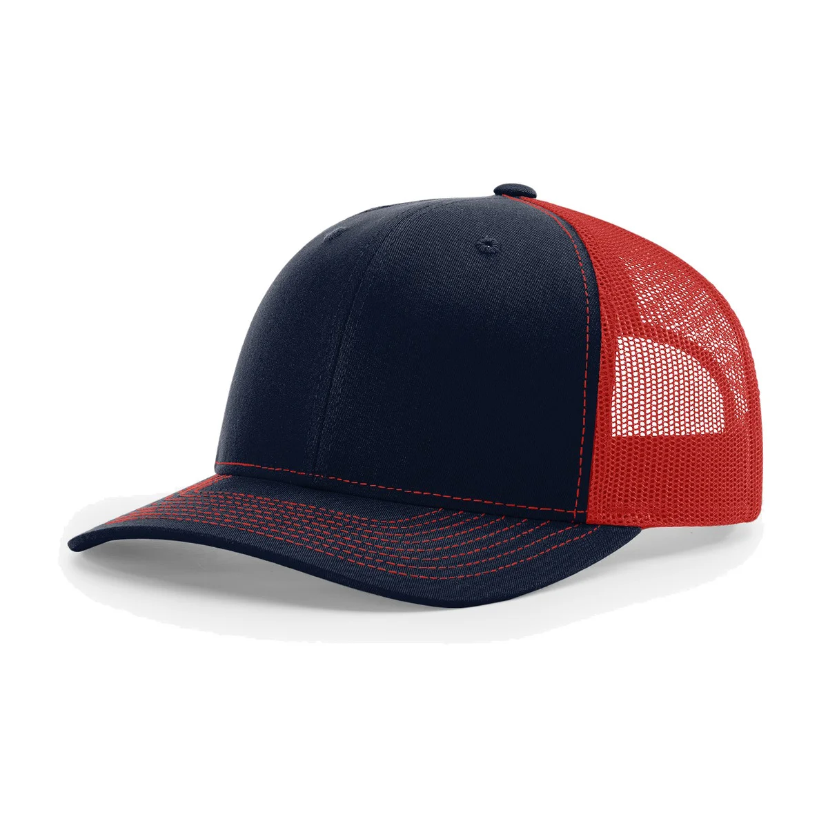 Richardson 112 6-Panel Snapback Trucker Hat w/Leatherette Adhesive Patches or Embroidery