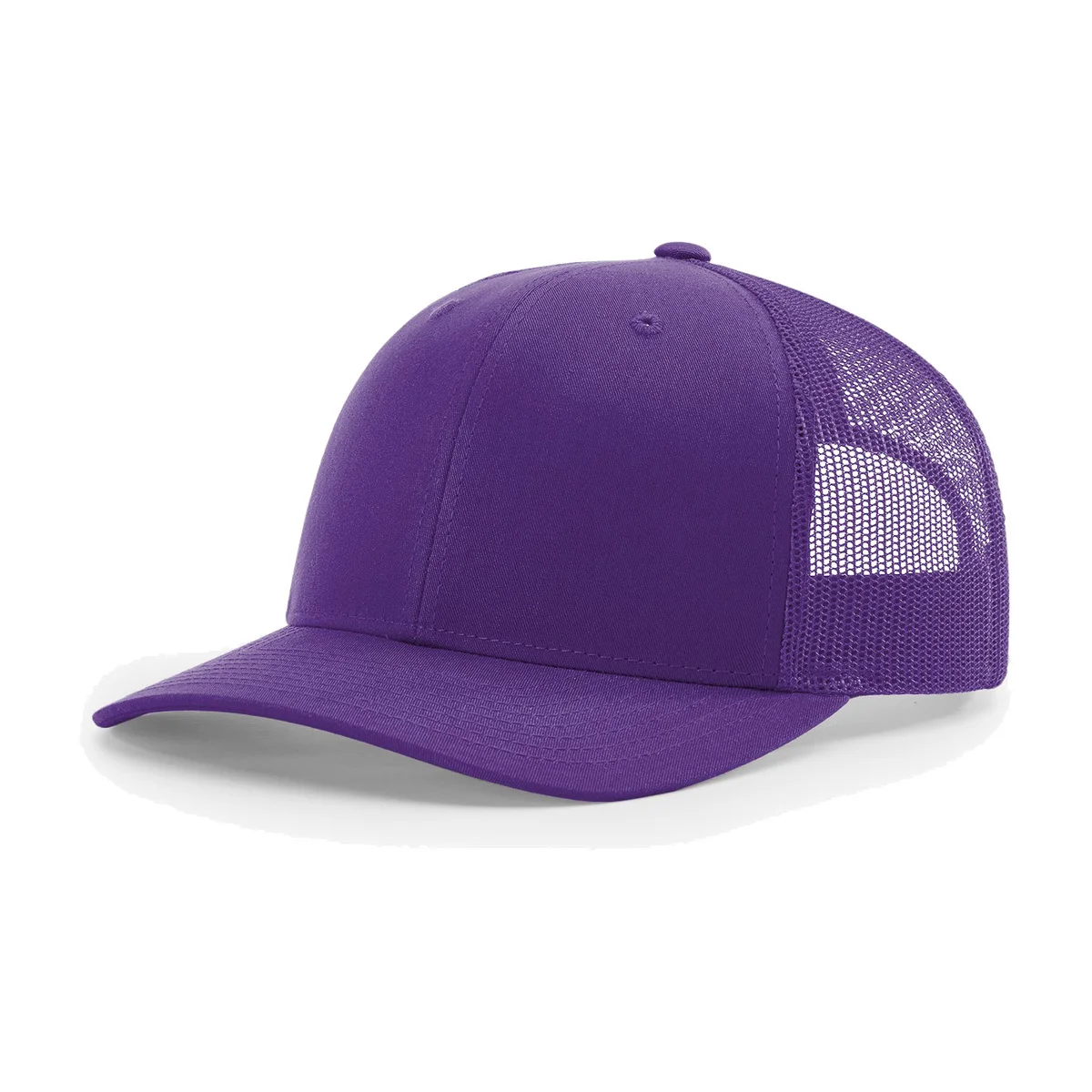 Richardson 112 6-Panel Snapback Trucker Hat w/Leatherette Adhesive Patches or Embroidery