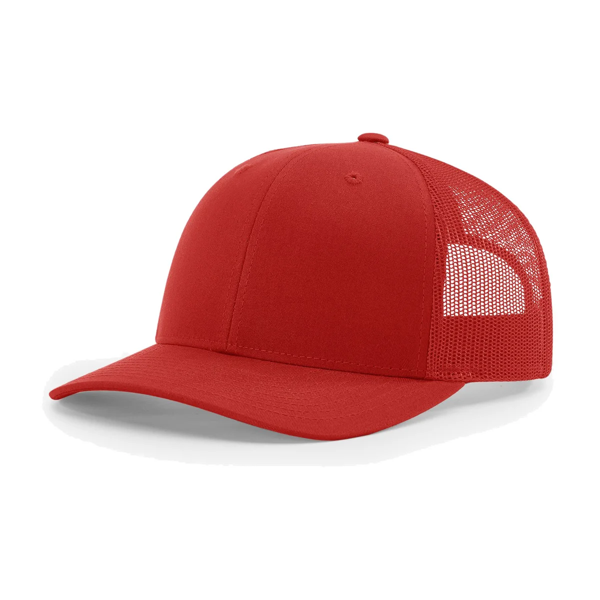 Richardson 112 6-Panel Snapback Trucker Hat w/Leatherette Adhesive Patches or Embroidery